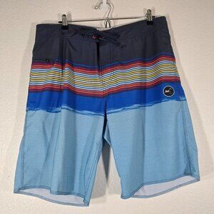Lost Enterprises Board Shorts Men Size 36 Striped Drawstring Multicolor Beach